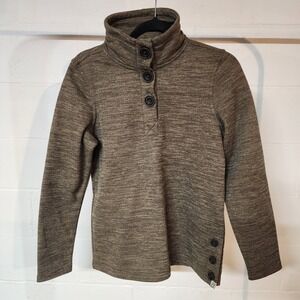Avalanche Campfire Pullover Women's Small Brown Mock Neck Button Top Cabincore‎